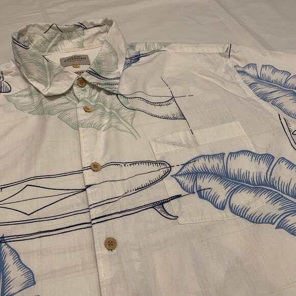 Waterman Quicksilver Short Sleeves Button Down shirt Nautical Ocean Surf XL - Picture 4 of 12